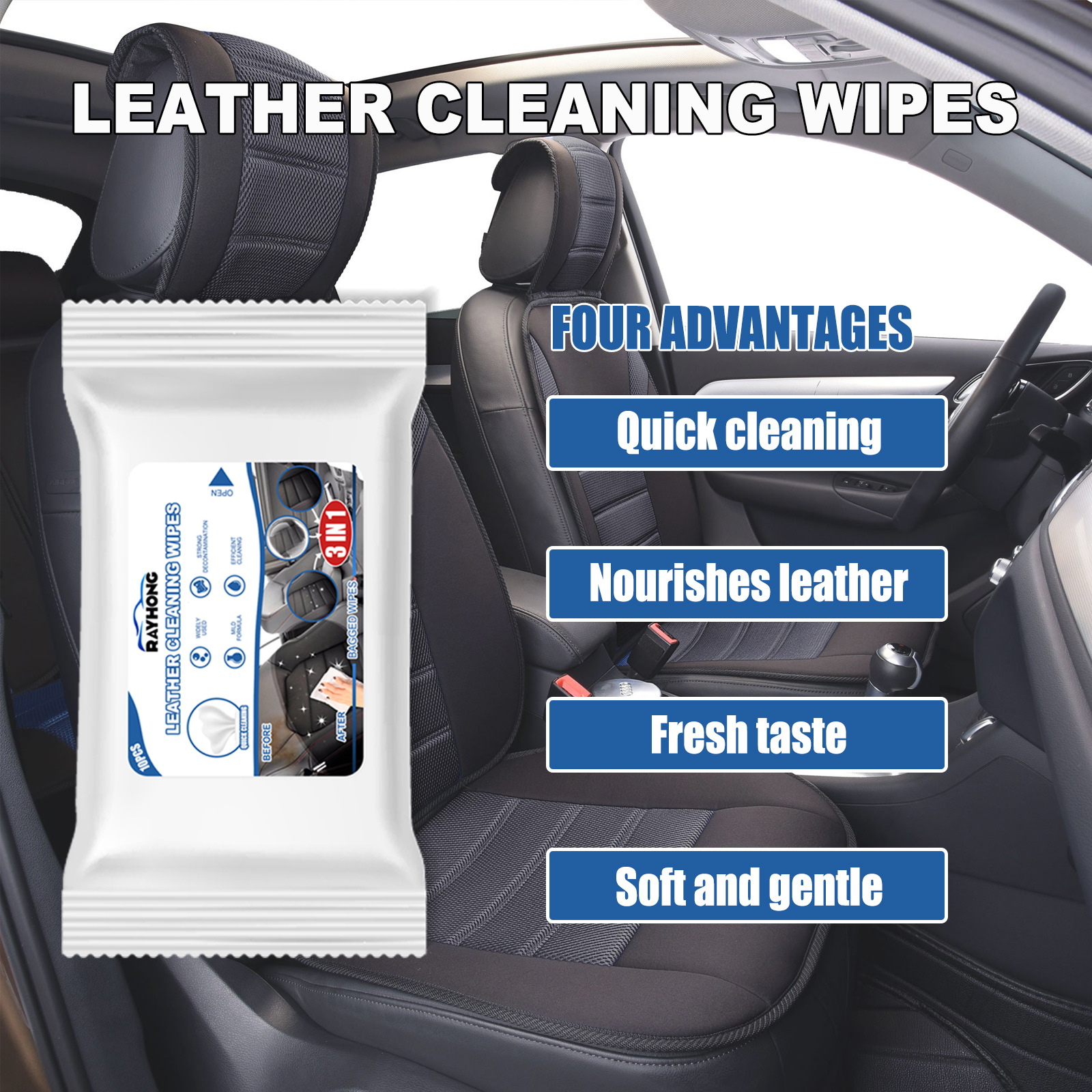 Car Leather Cleaning Wipes, Se - Dirt Brush Interior のレビューと価格