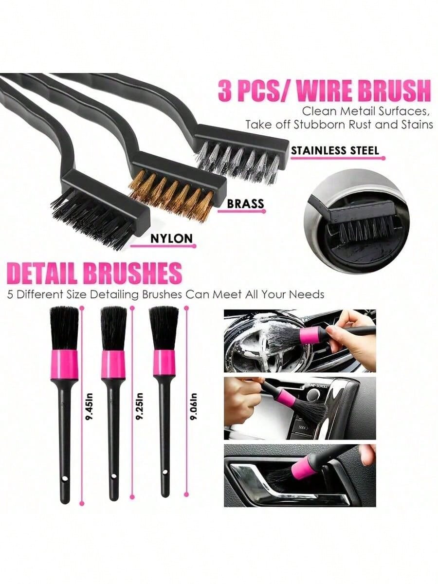 25pcs Car Cleaning Wash Kit In - Interior Detailing Kit のレビューと価格
