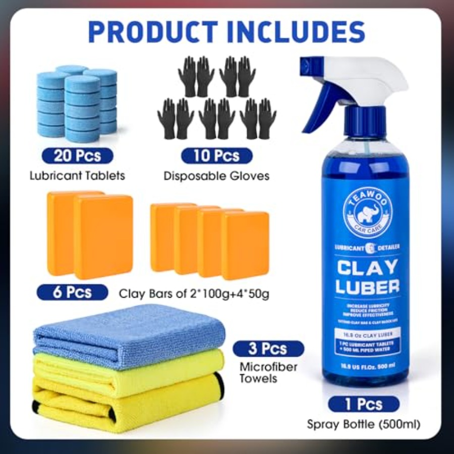 Clay Bars Kit, 6 Clay Bars and - Clay Bar Lubricant のレビューと価格