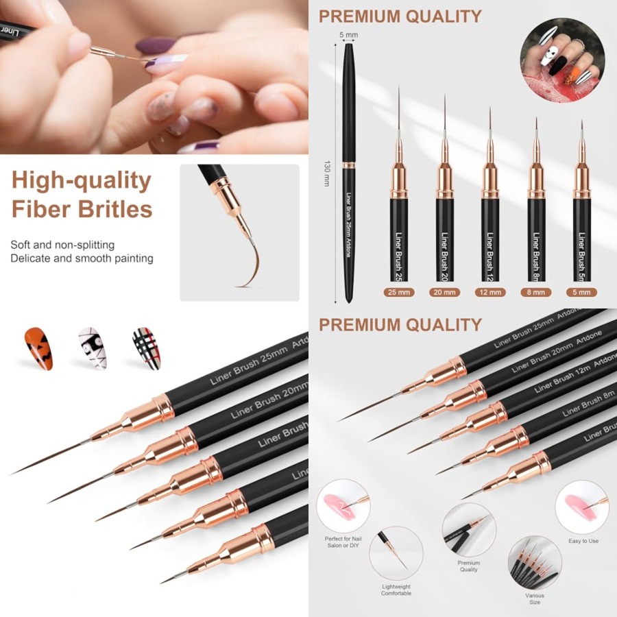Metallic Nail Art Pens, Liner  - Detailing Brush Set のレビューと価格