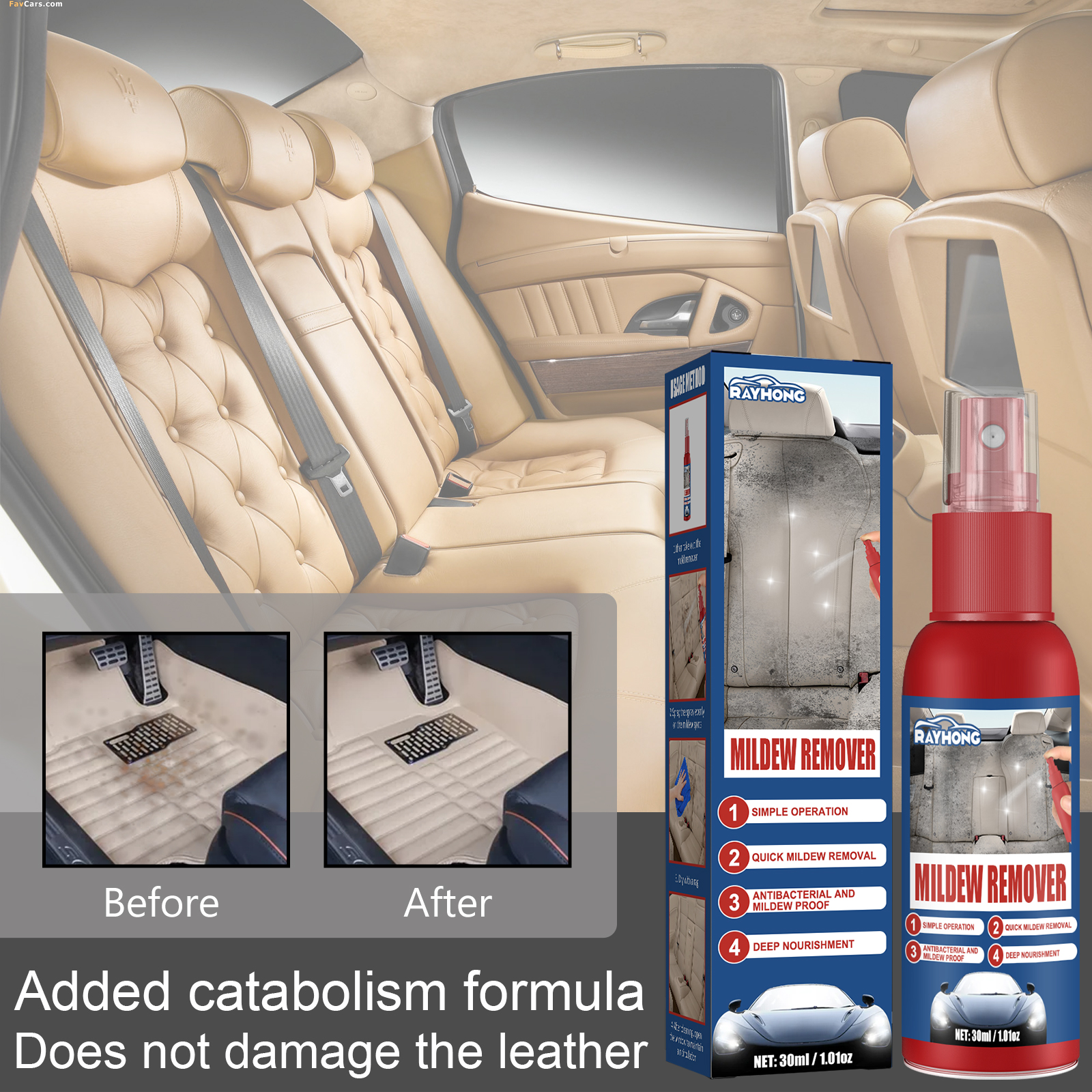Car Mildew Remover Spray Multi - Leather Cleaner Interior のレビューと価格